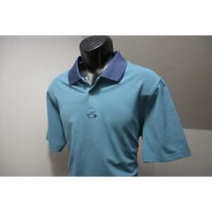 Oakley Golf Polo Wicking Regular Fit Striped Athletic Short Sleeve Mens Large
